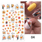 Flowers Leaves Line 3D Nail Stickers Autumn Winter Fall Leaf Design Transfer Sliders Abstract Waves Nail Art Decals Manicures  Decal Self-Adhesive 3D Wave Design Decoration for Women Girls Tape Nail Art Stickers Decal Decoration Stevvex