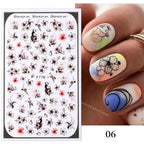 Flowers Leaves Line 3D Nail Stickers Autumn Winter Fall Leaf Design Transfer Sliders Abstract Waves Nail Art Decals Manicures  Decal Self-Adhesive 3D Wave Design Decoration for Women Girls Tape Nail Art Stickers Decal Decoration Stevvex