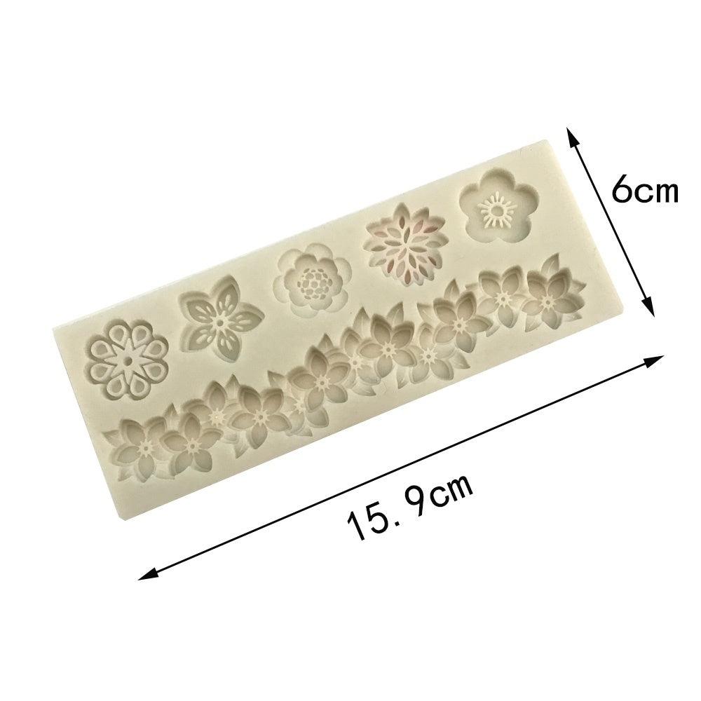 Flowers Silicone Mold Cake Circumference Flower Bunch Mold Soft Candy Mould Rose Beautiful Daisy Rose Leaf And Mini Flowers Candy Silicone Eco Friendly Mold Stevvex