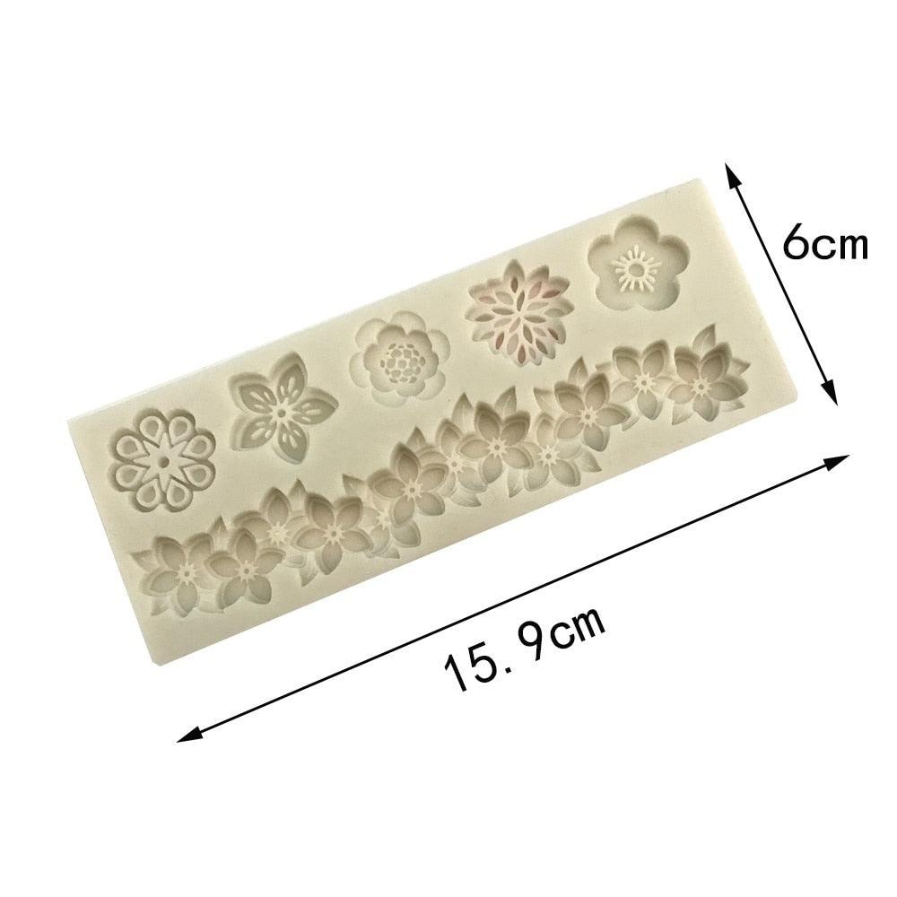 Flowers Silicone Mold Cake Circumference Flower Bunch Mold Soft Candy Mould Rose Beautiful Daisy Rose Leaf And Mini Flowers Candy Silicone Eco Friendly Mold Stevvex