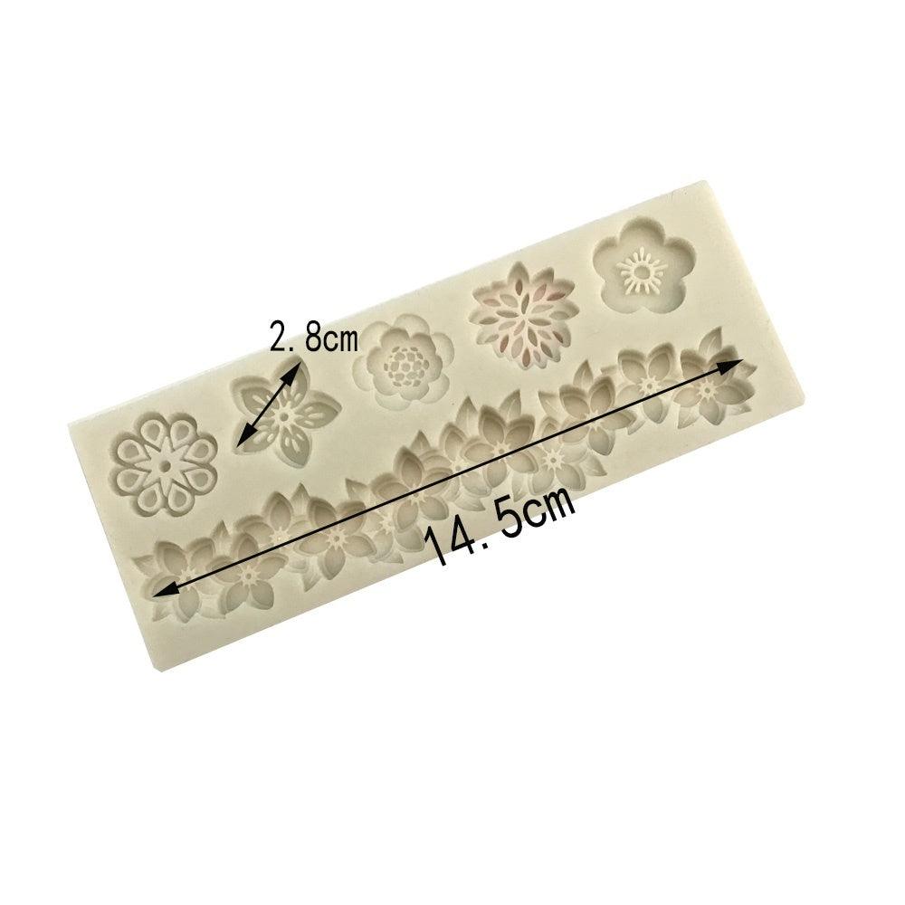 Flowers Silicone Mold Cake Circumference Flower Bunch Mold Soft Candy Mould Rose Beautiful Daisy Rose Leaf And Mini Flowers Candy Silicone Eco Friendly Mold Stevvex
