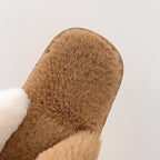 Fluffy Slippers Women Cozy Faux Fur Cross Indoor Floor Slides Flat Soft Furry Shoes Fluffy Furry Fur Slippers Flip Flop Open Toe Cozy House Memory Foam Sandals Slides Soft Flat Comfy Slippers Stevvex