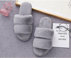 Fluffy Slippers Women Cozy Faux Fur Cross Indoor Floor Slides Flat Soft Furry Shoes Fluffy Furry Fur Slippers Flip Flop Open Toe Cozy House Memory Foam Sandals Slides Soft Flat Comfy Slippers Stevvex