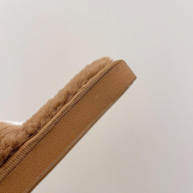 Fluffy Slippers Women Cozy Faux Fur Cross Indoor Floor Slides Flat Soft Furry Shoes Fluffy Furry Fur Slippers Flip Flop Open Toe Cozy House Memory Foam Sandals Slides Soft Flat Comfy Slippers Stevvex