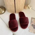 Fluffy Slippers Women Cozy Faux Fur Cross Indoor Floor Slides Flat Soft Furry Shoes Fluffy Furry Fur Slippers Flip Flop Open Toe Cozy House Memory Foam Sandals Slides Soft Flat Comfy Slippers Stevvex