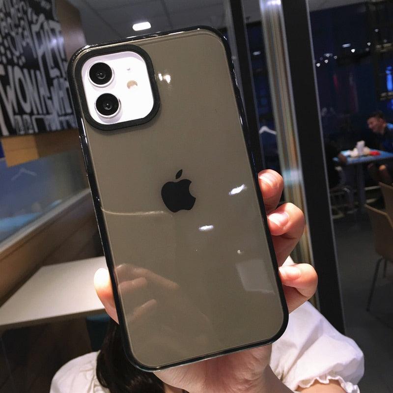 Fluorescent Color Shockproof Phone Case For iPhone 13 Pro Max 12 Mini 11 Transparent Soft Silicone Cover Transparent Case Glow In Dark Phone Case Luxury Square Case Cover For iPhone Stevvex
