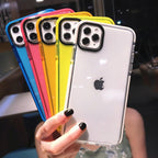 Fluorescent Color Shockproof Phone Case For iPhone 13 Pro Max 12 Mini 11 Transparent Soft Silicone Cover Transparent Case Glow In Dark Phone Case Luxury Square Case Cover For iPhone Stevvex