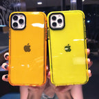 Fluorescent Color Shockproof Phone Case For iPhone 13 Pro Max 12 Mini 11 Transparent Soft Silicone Cover Transparent Case Glow In Dark Phone Case Luxury Square Case Cover For iPhone Stevvex