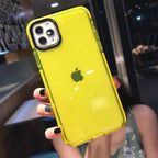 Fluorescent Color Shockproof Phone Case For iPhone 13 Pro Max 12 Mini 11 Transparent Soft Silicone Cover Transparent Case Glow In Dark Phone Case Luxury Square Case Cover For iPhone Stevvex