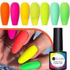 Fluorescent Gel Nail Polish Yellow Green High Quality Colors UV Strong Matte Effect Luxury Design For Girls and Women Stevvex