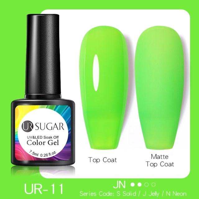 Fluorescent Gel Nail Polish Yellow Green High Quality Colors UV Strong Matte Effect Luxury Design For Girls and Women Stevvex