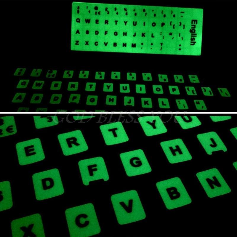 Fluorescent Keyboard Stickers Different Optional Language Luminous Waterproof Keyboard Protective Film Gaming Laptop Keyboard Skin Protector For Gaming Lovers Stevvex