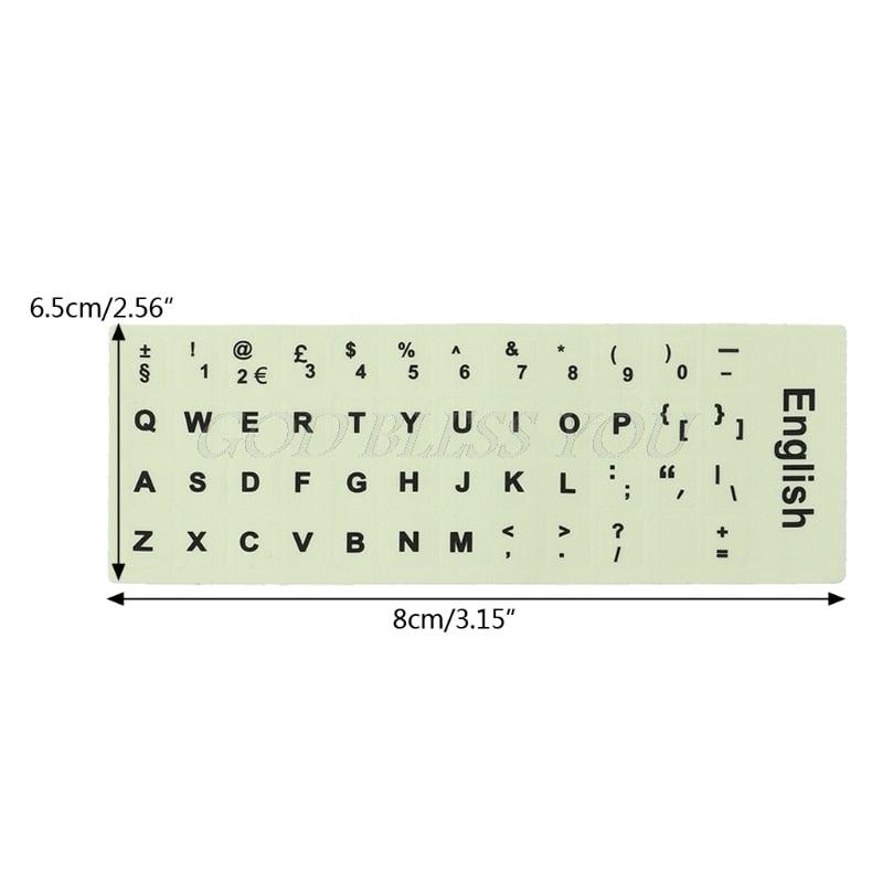 Fluorescent Keyboard Stickers Different Optional Language Luminous Waterproof Keyboard Protective Film Gaming Laptop Keyboard Skin Protector For Gaming Lovers Stevvex