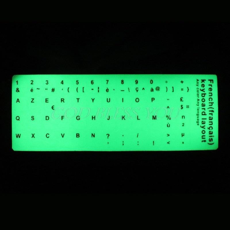 Fluorescent Keyboard Stickers Different Optional Language Luminous Waterproof Keyboard Protective Film Gaming Laptop Keyboard Skin Protector For Gaming Lovers Stevvex