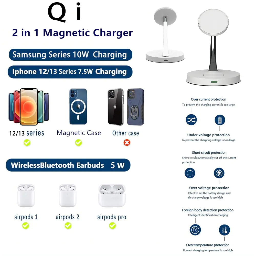 iPhone Magnetic Wireless Charger Station Dock Pi-Mart