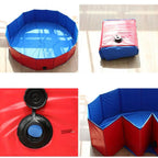 Foldable Pet Dog Cat Swimming Pool PVC Bathing Washing Dog Tub Bed Large Small Dog Swimming House Bed Summer Pool Portable Bathtubs PVC Non-Slip Foldable For small and Medium Dog Stevvex