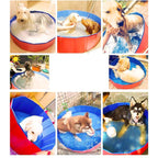 Foldable Pet Dog Cat Swimming Pool PVC Bathing Washing Dog Tub Bed Large Small Dog Swimming House Bed Summer Pool Portable Bathtubs PVC Non-Slip Foldable For small and Medium Dog Stevvex