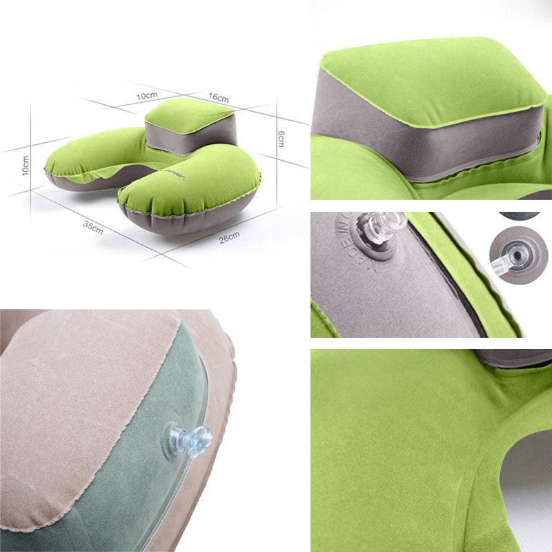 Foldable U-shaped Neck Support Pillow Inflatable Cushion Memory Foam Travel Pillow Neck Super Soft Pillows Air Plane Inflatable Neck Pillow Travel Pillow Ultralight Air Pillow with Comfortable Headrest Neck Support for Car Stevvex