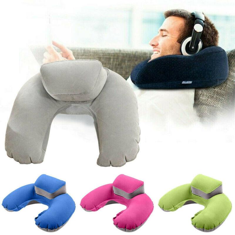 Foldable U-shaped Neck Support Pillow Inflatable Cushion Memory Foam Travel Pillow Neck Super Soft Pillows Air Plane Inflatable Neck Pillow Travel Pillow Ultralight Air Pillow with Comfortable Headrest Neck Support for Car Stevvex