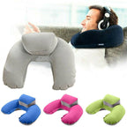 Foldable U-shaped Neck Support Pillow Inflatable Cushion Memory Foam Travel Pillow Neck Super Soft Pillows Air Plane Inflatable Neck Pillow Travel Pillow Ultralight Air Pillow with Comfortable Headrest Neck Support for Car Stevvex