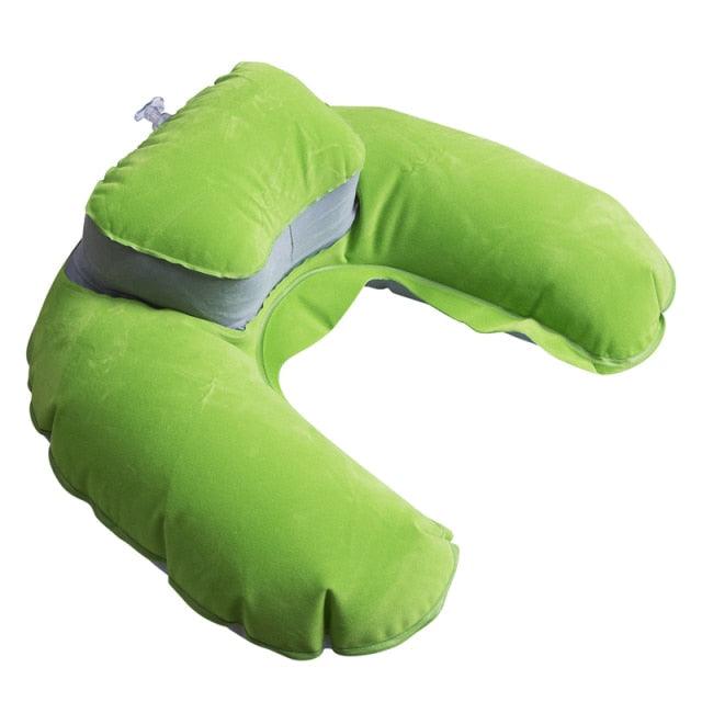Foldable U-shaped Neck Support Pillow Inflatable Cushion Memory Foam Travel Pillow Neck Super Soft Pillows Air Plane Inflatable Neck Pillow Travel Pillow Ultralight Air Pillow with Comfortable Headrest Neck Support for Car Stevvex