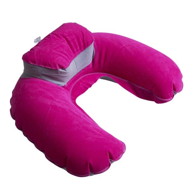 Foldable U-shaped Neck Support Pillow Inflatable Cushion Memory Foam Travel Pillow Neck Super Soft Pillows Air Plane Inflatable Neck Pillow Travel Pillow Ultralight Air Pillow with Comfortable Headrest Neck Support for Car Stevvex