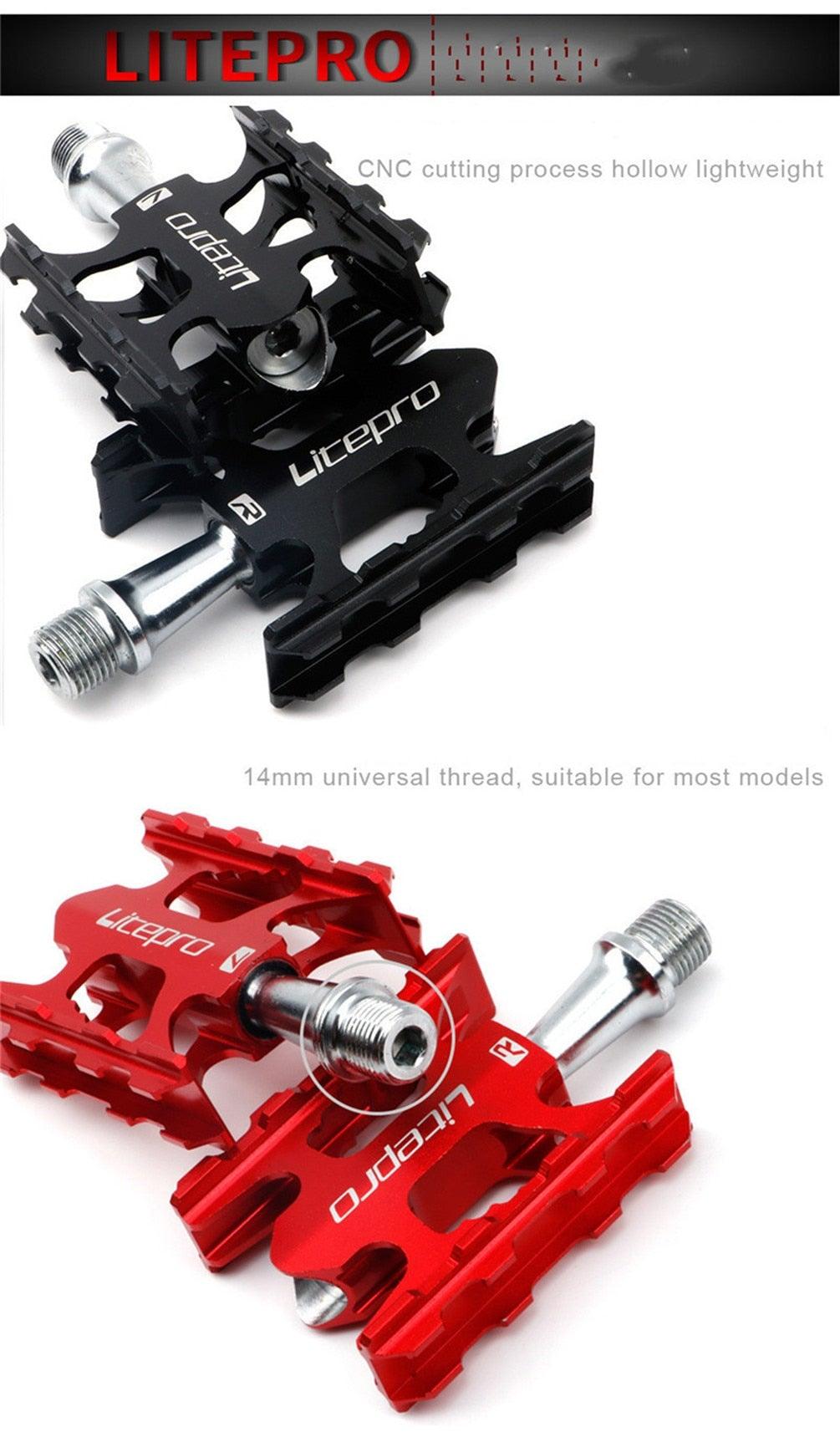 Folding Bike Pedal Sealed Bearing Aluminum Alloy Non-slip Road Bike Universal Bicycle Pedal For Universal Bikes Mountain Bike Pedals Pedals Ultra Light Aluminum Alloy Platform Pedals Sealed Bearing Non-Slip Bicycle Pedal For Road Bike Stevvex
