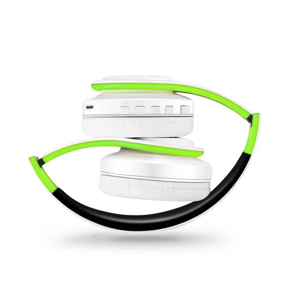 Folding Bluetooth White Blue Wireless Stereo Headphones Headset Mic Support Comfortable Earmuffs Modern Simple Design Stevvex