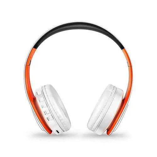 Folding Bluetooth White Blue Wireless Stereo Headphones Headset Mic Support Comfortable Earmuffs Modern Simple Design Stevvex
