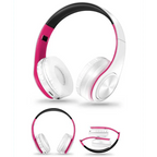 Folding Bluetooth White Blue Wireless Stereo Headphones Headset Mic Support Comfortable Earmuffs Modern Simple Design Stevvex