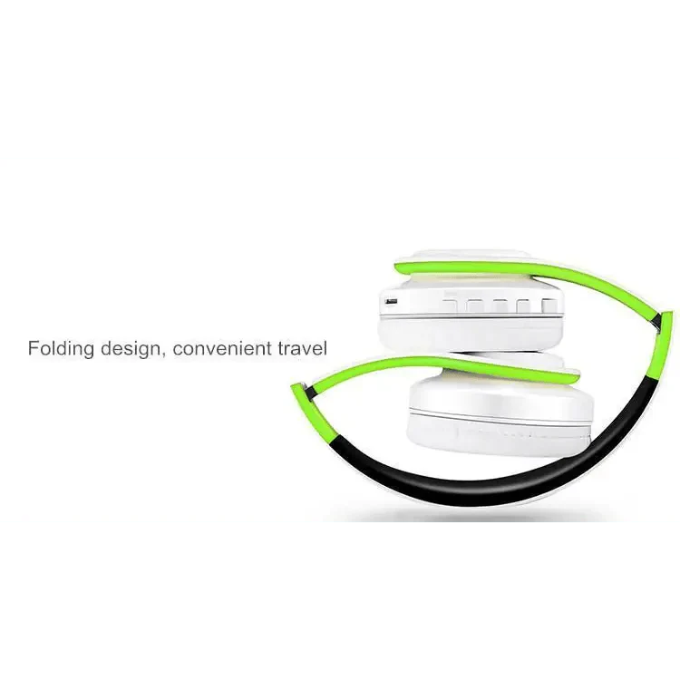 Folding Bluetooth White Blue Wireless Stereo Headphones Headset Mic Support Comfortable Earmuffs Modern Simple Design Stevvex