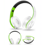 Folding Bluetooth White Blue Wireless Stereo Headphones Headset Mic Support Comfortable Earmuffs Modern Simple Design Stevvex