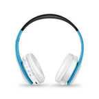 Folding Bluetooth White Blue Wireless Stereo Headphones Headset Mic Support Comfortable Earmuffs Modern Simple Design Stevvex