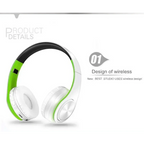 Folding Bluetooth White Blue Wireless Stereo Headphones Headset Mic Support Comfortable Earmuffs Modern Simple Design Stevvex