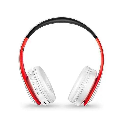 Folding Bluetooth White Blue Wireless Stereo Headphones Headset Mic Support Comfortable Earmuffs Modern Simple Design Stevvex