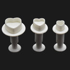 Fondant Cake Cookie Cutter Embossed Ejector Stamp Plunger Mold Kitchen Baking Cake Decorating Tools  Heart Shaped Cookie Mold Hand Press Cookie Dessert Cutter Pastry Decoration Tool Mooncake Maker Stevvex