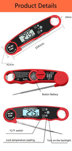 Food Digital Kitchen Thermometer For Meat Water Milk Waterproof Kitchen Cooking Food Thermometer with Probe Backlight & Calibration Best Quick Grill Meat Thermometer For Grilling BBQ Smoker Chefs Cooking Probe Waterproof Electronic Probe Kitchen Tools Stevvex