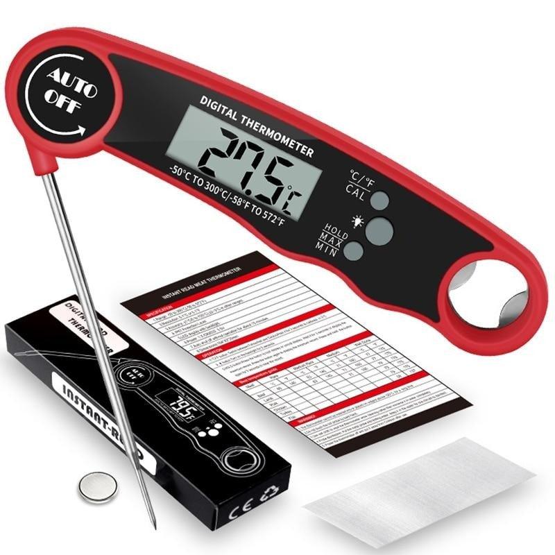Food Digital Kitchen Thermometer For Meat Water Milk Waterproof Kitchen Cooking Food Thermometer with Probe Backlight & Calibration Best Quick Grill Meat Thermometer For Grilling BBQ Smoker Chefs Cooking Probe Waterproof Electronic Probe Kitchen Tools Stevvex
