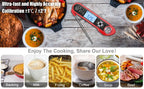 Food Kitchen Digital Meat BBQ Thermometer Dual Probe Design Waterproof Cooking Tools Instant Read Food Thermometer with Alarm and Calibration Function Waterproof Cooking Thermometer for Grilling Baking BBQ Candy Milk Stevvex