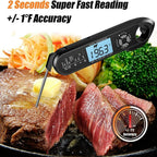 Food Kitchen Digital Meat BBQ Thermometer Dual Probe Design Waterproof Cooking Tools Instant Read Food Thermometer with Alarm and Calibration Function Waterproof Cooking Thermometer for Grilling Baking BBQ Candy Milk Stevvex