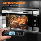 Food Kitchen Digital Meat BBQ Thermometer Dual Probe Design Waterproof Cooking Tools Instant Read Food Thermometer with Alarm and Calibration Function Waterproof Cooking Thermometer for Grilling Baking BBQ Candy Milk Stevvex