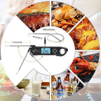 Food Kitchen Digital Meat BBQ Thermometer Dual Probe Design Waterproof Cooking Tools Instant Read Food Thermometer with Alarm and Calibration Function Waterproof Cooking Thermometer for Grilling Baking BBQ Candy Milk Stevvex