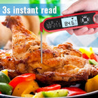 Food Kitchen Digital Meat BBQ Thermometer Dual Probe Design Waterproof Cooking Tools Instant Read Food Thermometer with Alarm and Calibration Function Waterproof Cooking Thermometer for Grilling Baking BBQ Candy Milk Stevvex