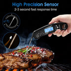 Food Kitchen Digital Meat Thermometer Waterproof Kitchen Food Cooking Thermometer with Backlight LCD Best Super Fast Electric Meat Thermometer Probe for BBQ Grilling Baking  BBQ Waterproof Kitchen Cooking Tools Stevvex
