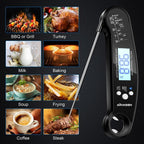 Food Kitchen Digital Meat Thermometer Waterproof Kitchen Food Cooking Thermometer with Backlight LCD Best Super Fast Electric Meat Thermometer Probe for BBQ Grilling Baking  BBQ Waterproof Kitchen Cooking Tools Stevvex