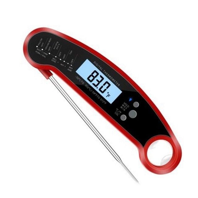 Food Kitchen Thermometer For Barbecue Grill Thermometer Waterproof Instant Read Meat Thermometer Waterproof Ultra Fast Digital Cooking Thermometer With Backlight & Calibration Food Thermometer For Kitchen BBQ Grill Smoker Oil Fry Kitchen Cooking Tools Stevvex