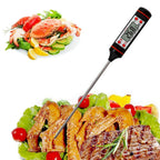 Food Thermometer For BBQ Meat Cake Candy Fry Grill Dinning Household Cooking Thermometer Digital Meat Thermometer with Long Probe Instant Read Food Cooking Thermometer For Grilling BBQ Smoker Grill Kitchen Oil Candy Oven Tools Stevvex