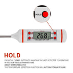 Food Thermometer For BBQ Meat Cake Candy Fry Grill Dinning Household Cooking Thermometer Digital Meat Thermometer with Long Probe Instant Read Food Cooking Thermometer For Grilling BBQ Smoker Grill Kitchen Oil Candy Oven Tools Stevvex