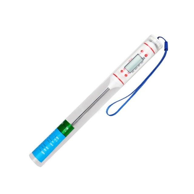 Food Thermometer For BBQ Meat Cake Candy Fry Grill Dinning Household Cooking Thermometer Digital Meat Thermometer with Long Probe Instant Read Food Cooking Thermometer For Grilling BBQ Smoker Grill Kitchen Oil Candy Oven Tools Stevvex