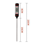Food Thermometer For BBQ Meat Cake Candy Fry Grill Dinning Household Cooking Thermometer Digital Meat Thermometer with Long Probe Instant Read Food Cooking Thermometer For Grilling BBQ Smoker Grill Kitchen Oil Candy Oven Tools Stevvex
